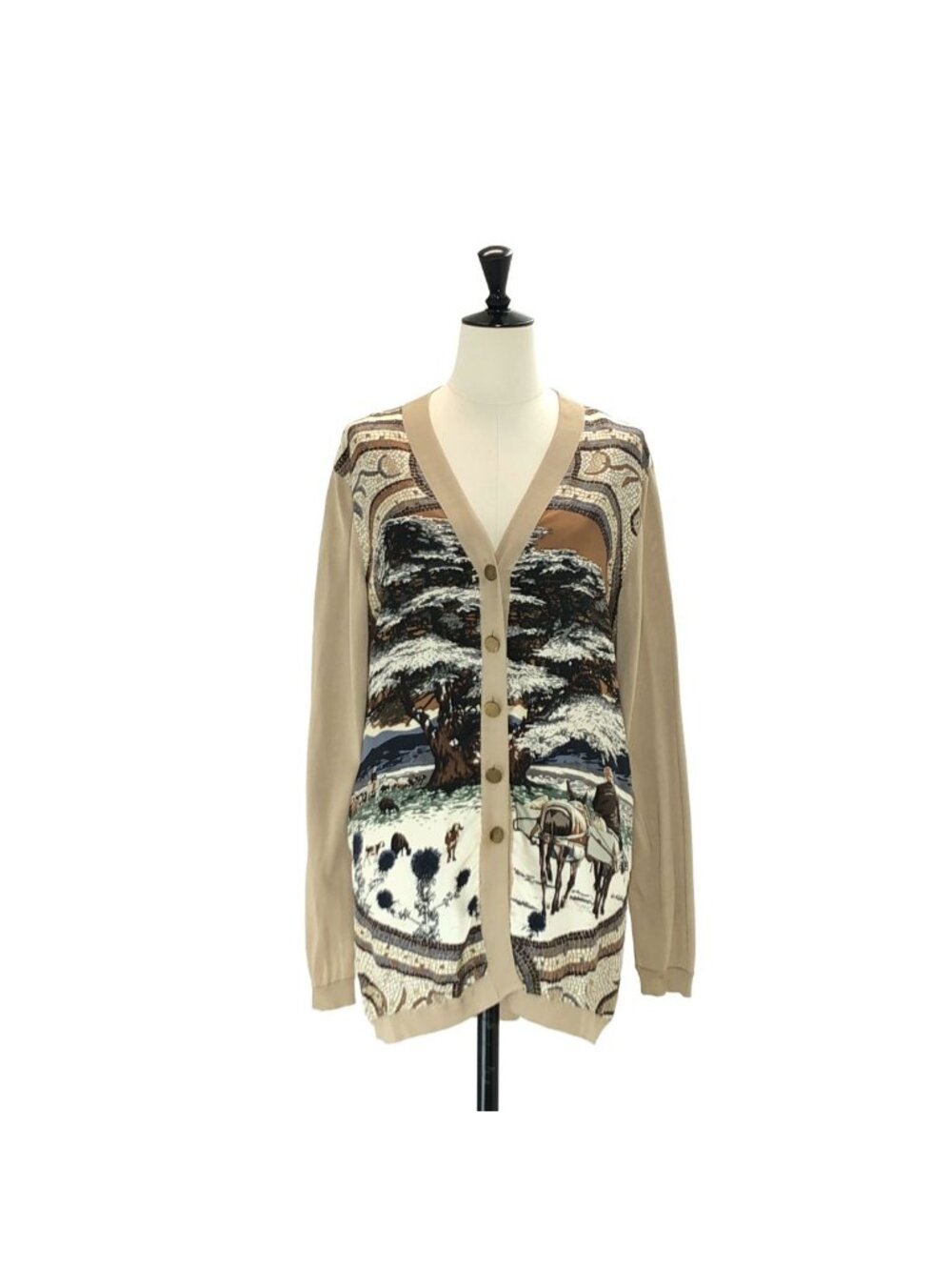 Hermes Martin Margiela Era Silk All Over Print Animal Long Cardigan 42